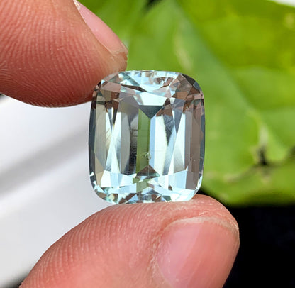 Cusshion Cut Natural Aquamarne Gemstone, Loose Gemstone, Aqua Faceted Cut Stone, Gemstone Jewelry - 11.65 CT