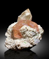 Exquisite Peach Pink Color Morganite with with Green Tourmalines Quartz and Albite, Morganite Specimen from Dara-i-Pech Afghanistan - 1412 g