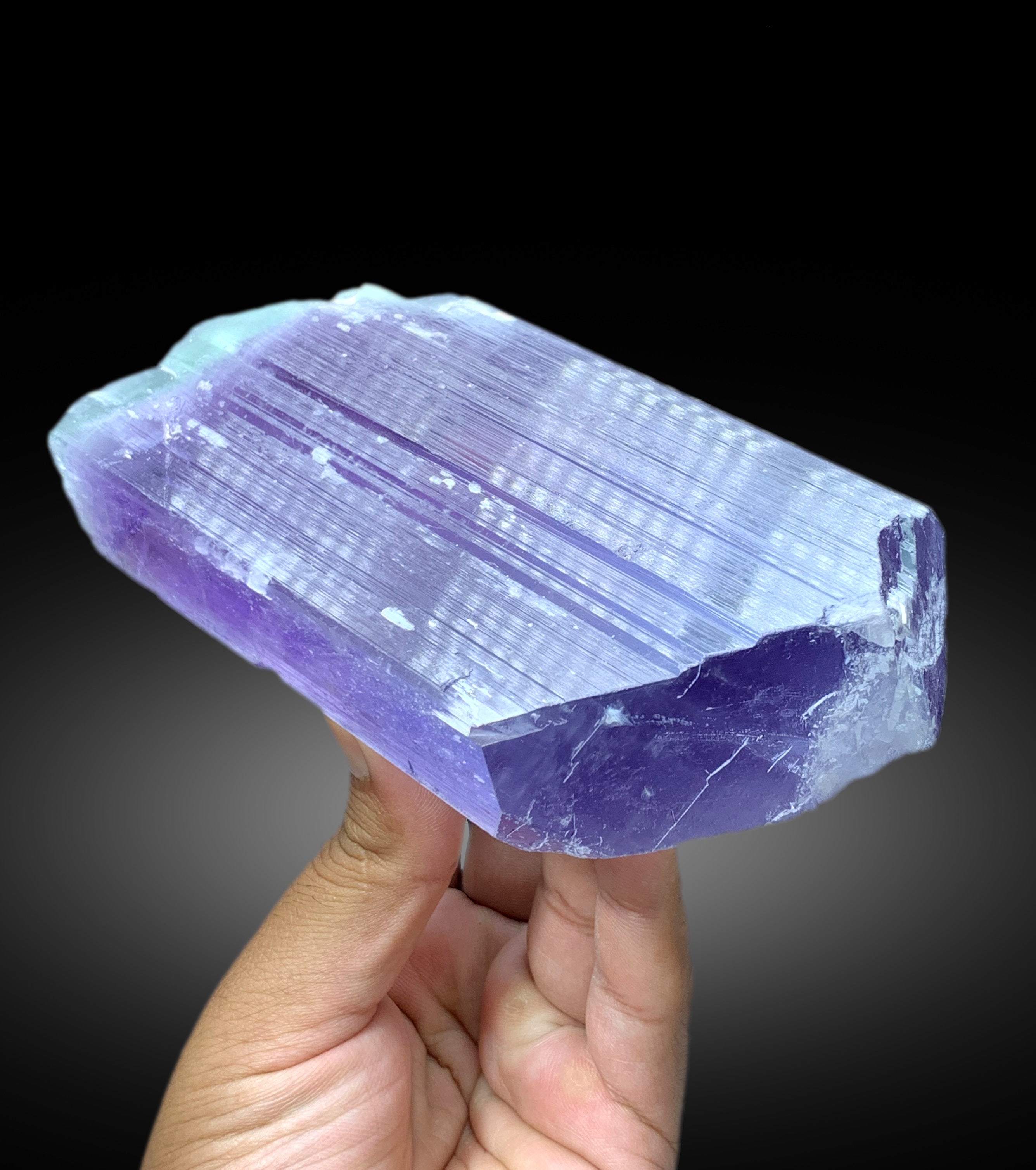 Top Grade Bluish Purple Color Kunzite Crystal from Nuristan Afghanistan - 1083 gram