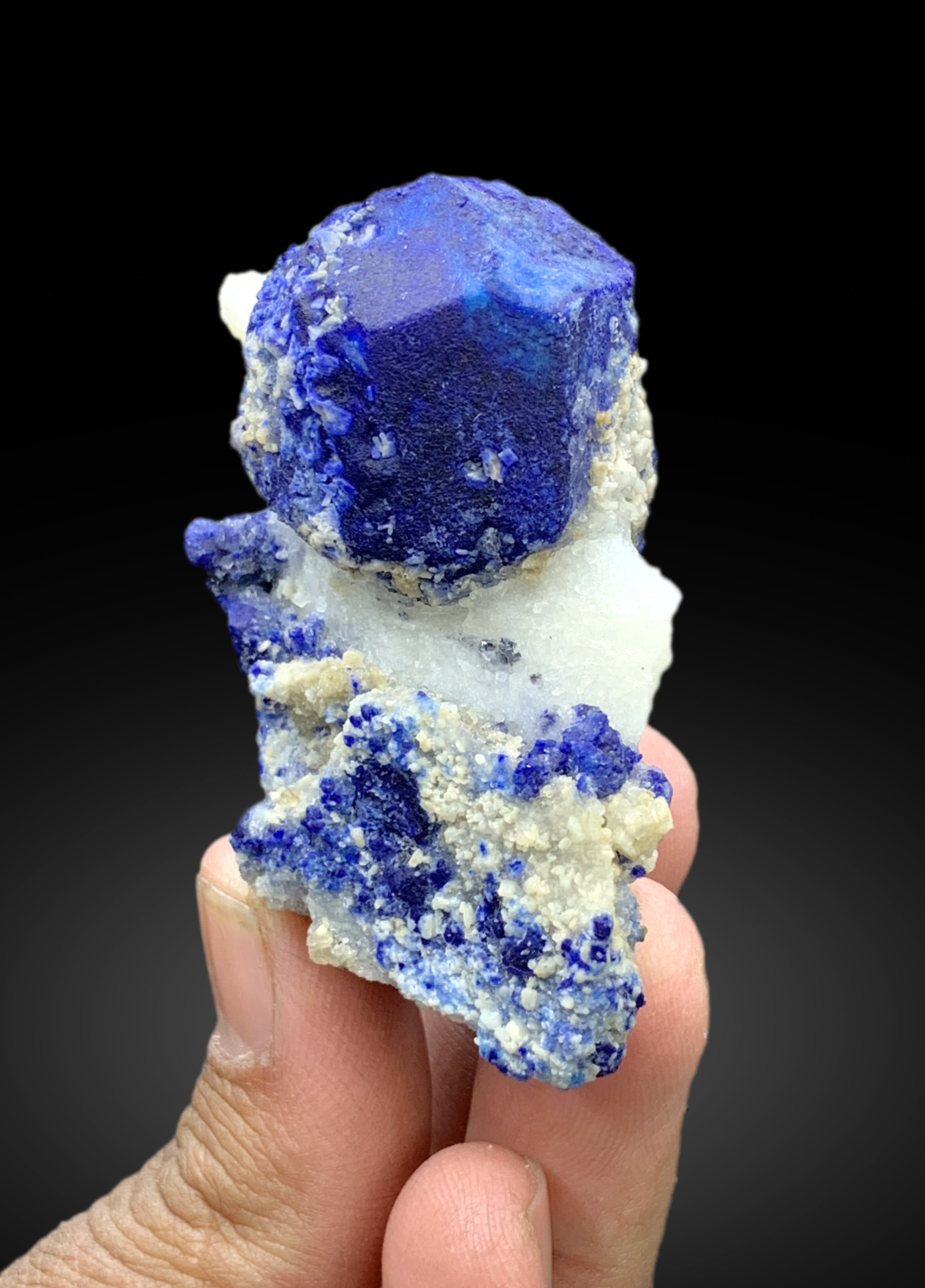 Ink Blue Color Lapis Lazuli on Matrix from Afghanistan - 118 gram