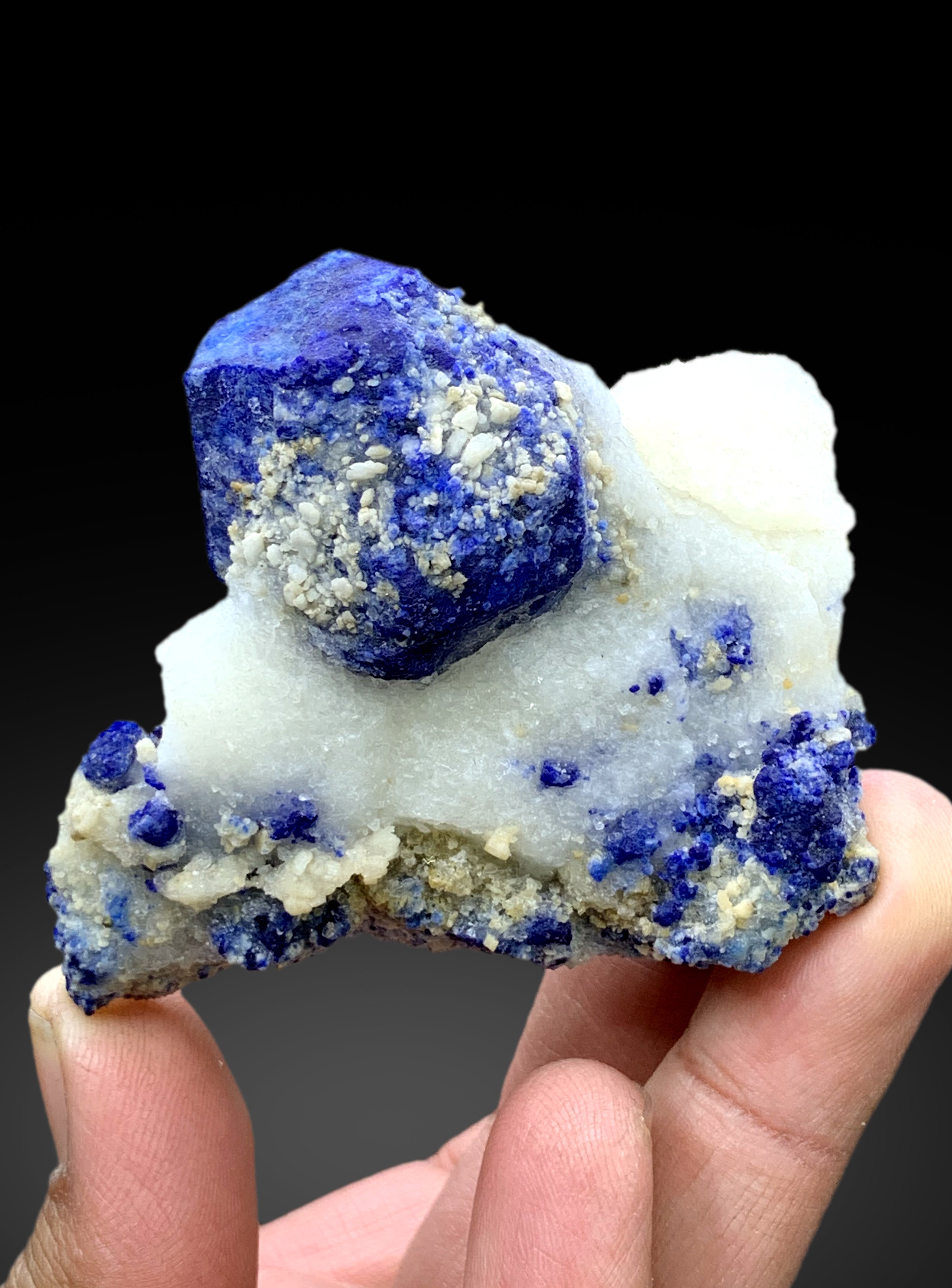 Ink Blue Color Lapis Lazuli on Matrix from Afghanistan - 118 gram