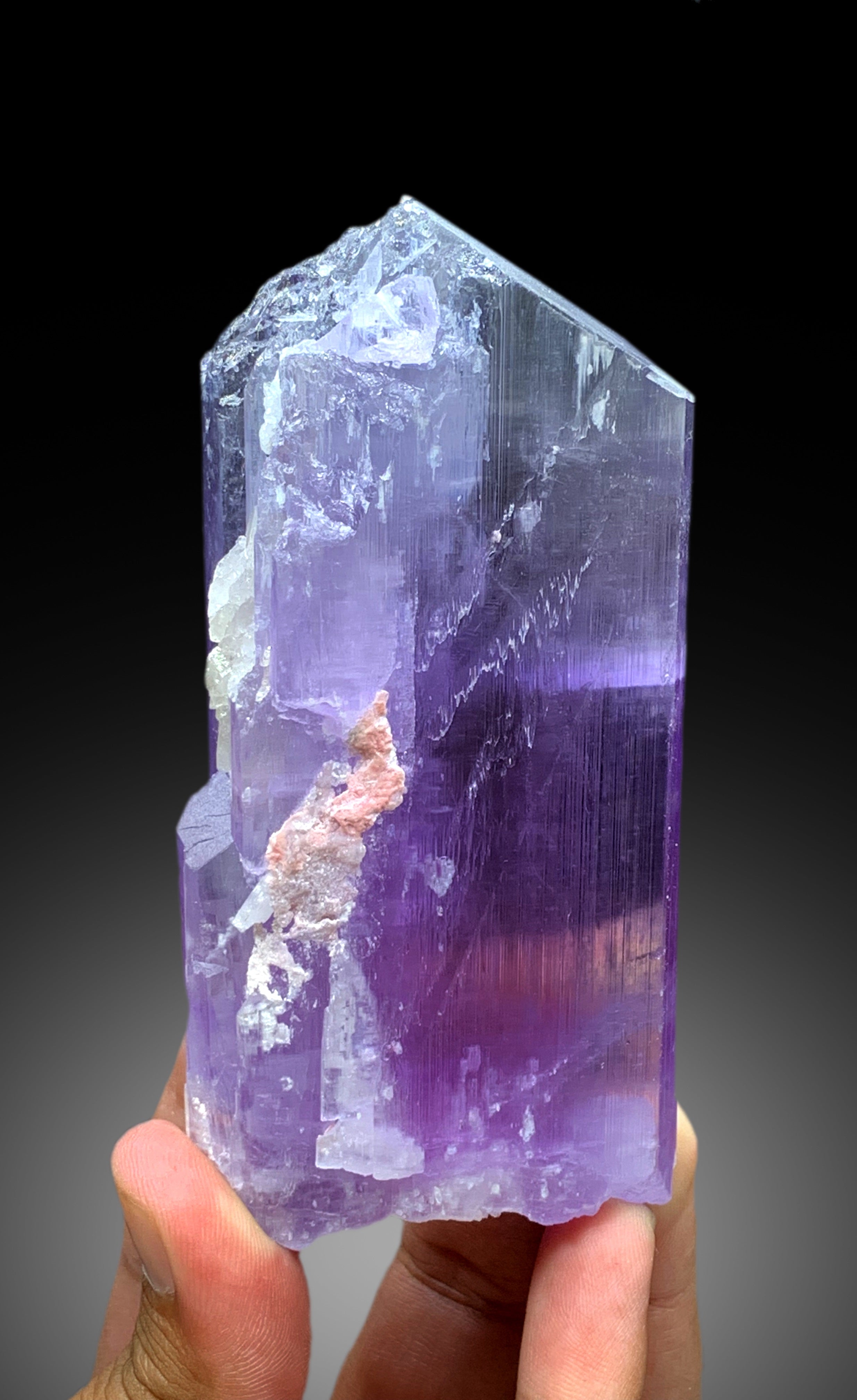 Purplish Pink Color Kunzite Crystal from Nuristan Afghanistan - 416 gram