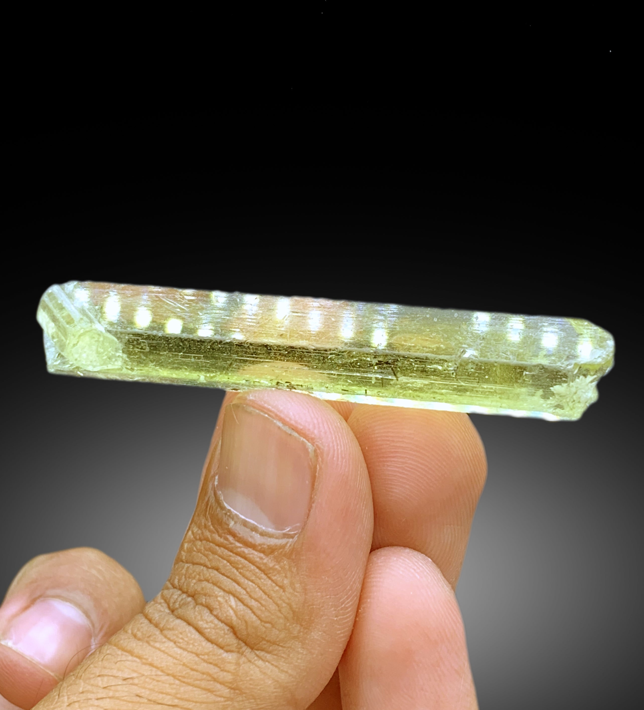 Transparent Yellow Color Heliodor with Schorl Tourmaline Inclusions, Heliodor Crystal from Skardu Pakistan - 20 gram