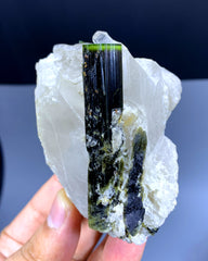 Green Cap Tourmaline Crystals on Quartz from Pakistan - 203 gram