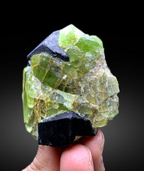 Lush Green Peridot with Magnetite from Pakistan - 185 gram