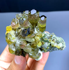 Bicolor Tourmaline Cluster on Matrix from Afghanistan - 108 gram