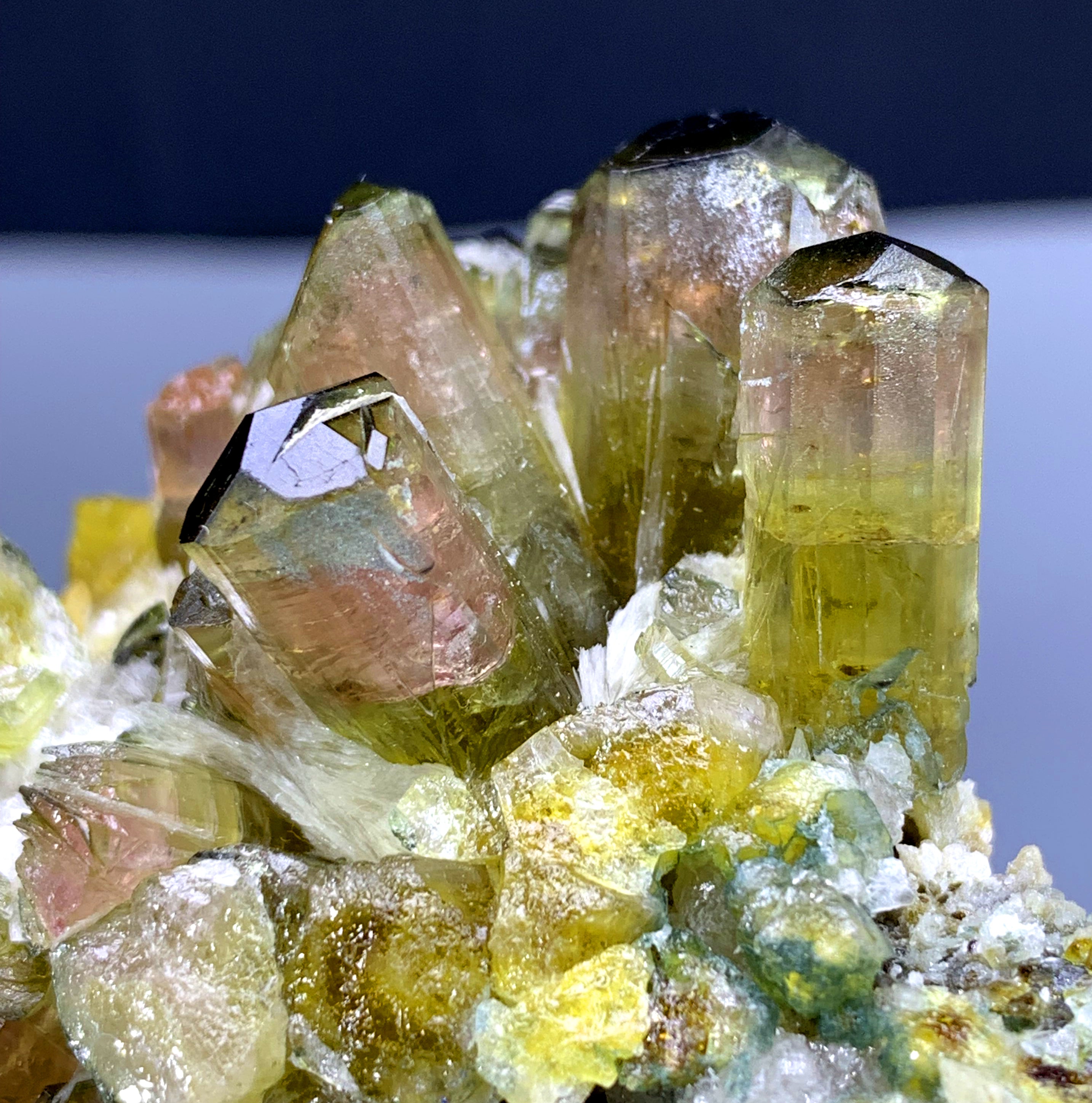 Bicolor Tourmaline Cluster on Matrix from Afghanistan - 108 gram