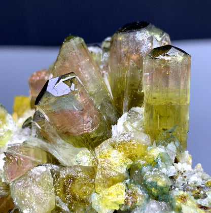 Bicolor Tourmaline Cluster on Matrix from Afghanistan - 108 gram