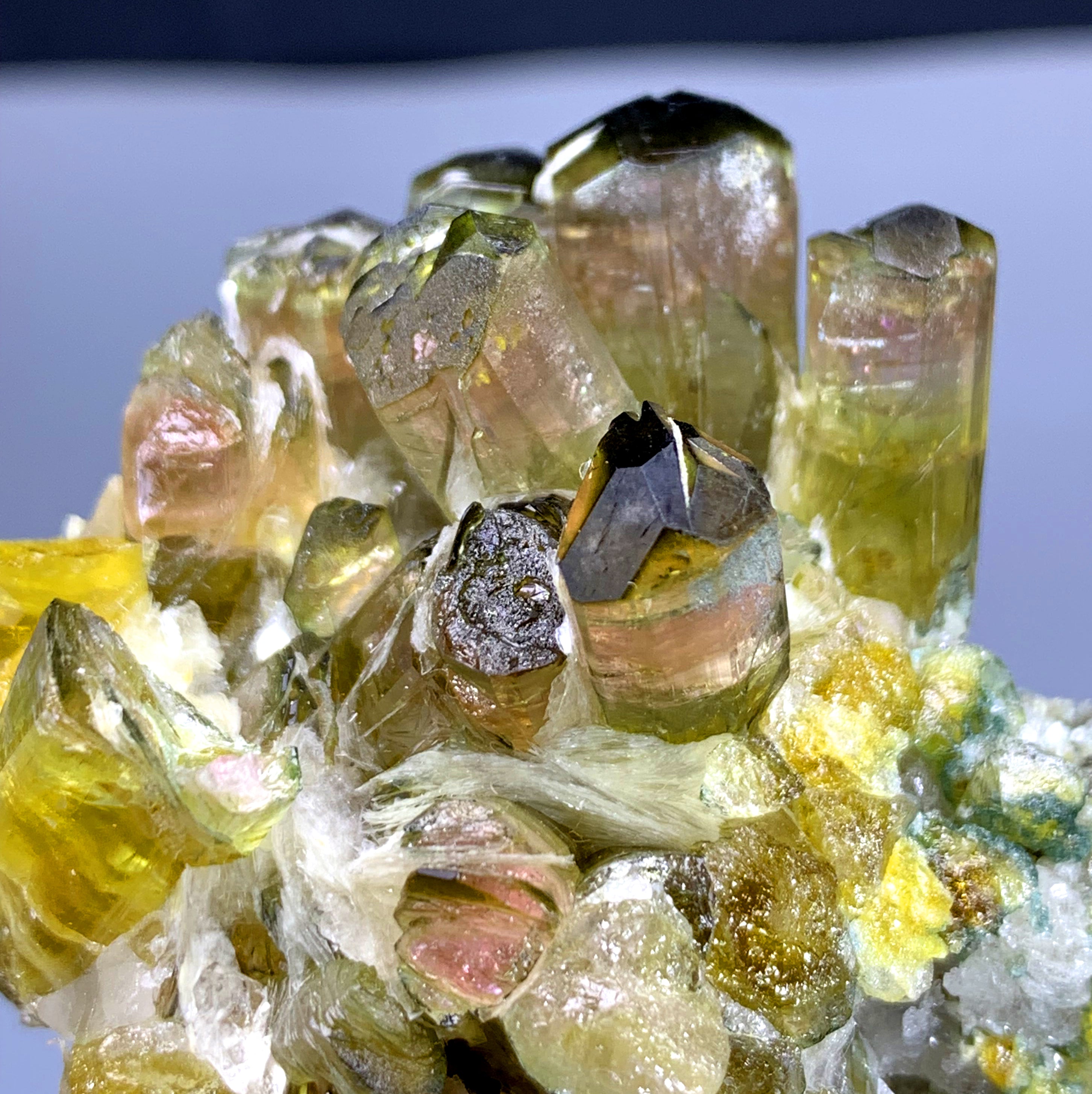Bicolor Tourmaline Cluster on Matrix from Afghanistan - 108 gram