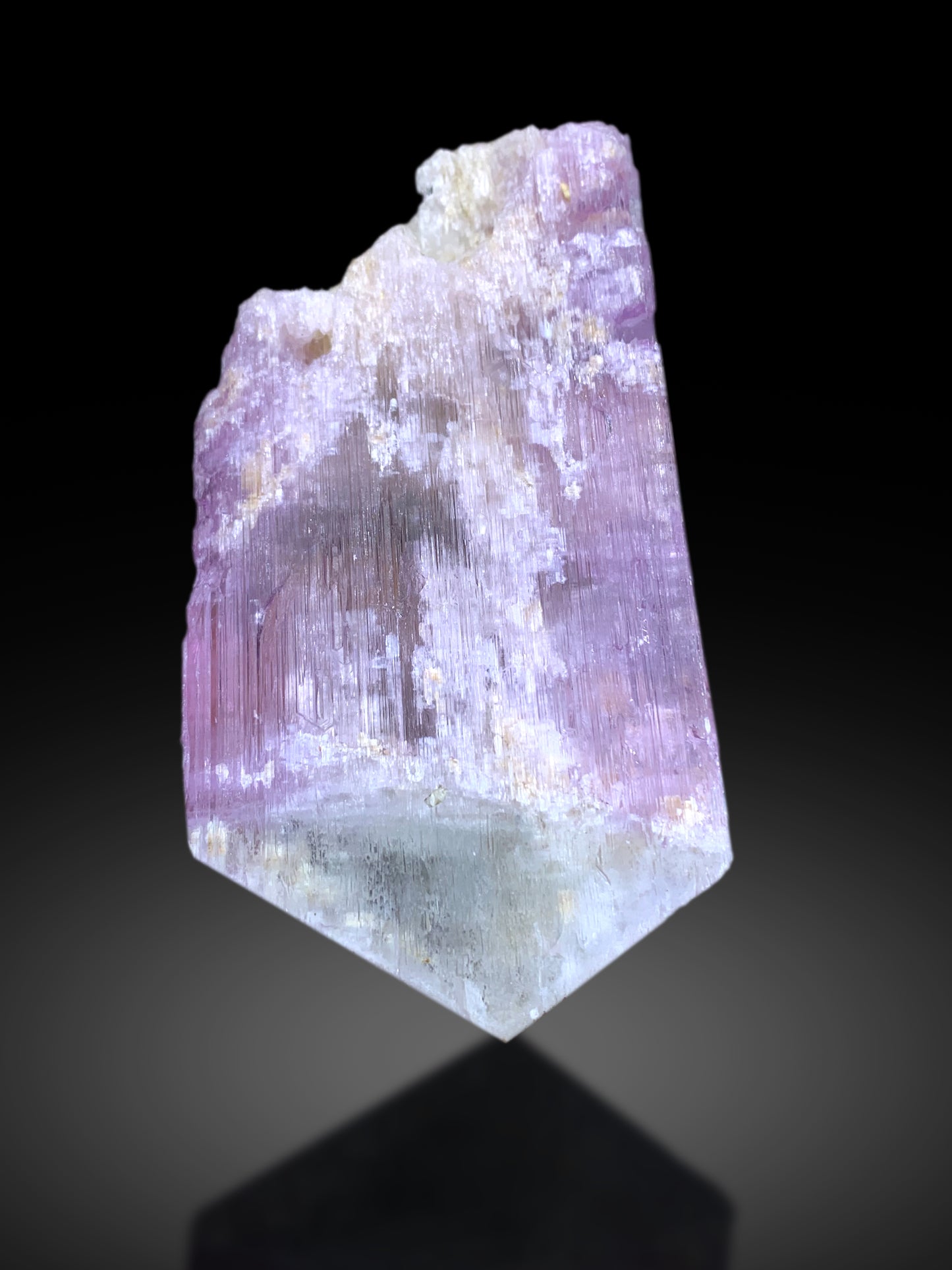 V Shape Bicolor Kunzite Crystal from Afghanistan - 315 gram