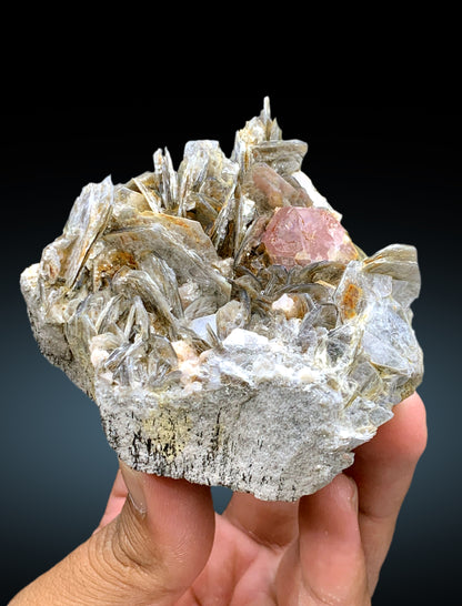 Natural Pink Color Apatite with Muscovite Mica from Chumar Bakhoor Gilgit Pakistan - 293 gram