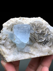 Sky Blue Aquamarine with Muscovite Mica from Nagar Mine Skardu Pakistan - 630 gram