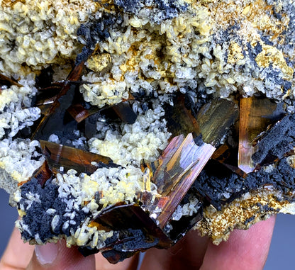 Rare Red Brookite Cluster on Matrix from Baluchistan Pakistan - 350 grams