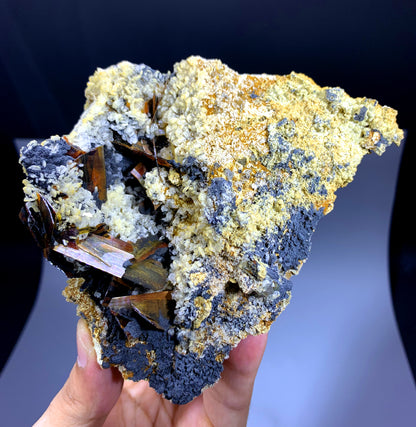 Rare Red Brookite Cluster on Matrix from Baluchistan Pakistan - 350 grams