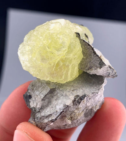 Botryoidal Yellow Bubble Brucite Crystal On Matrix From Pakistan - 32 Grams