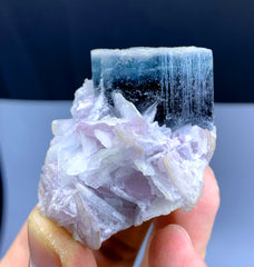 Blue Cap Tourmaline on Lepidolite from Paprok Afghanistan - 65 gram