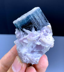 Blue Cap Tourmaline on Lepidolite from Paprok Afghanistan - 65 gram