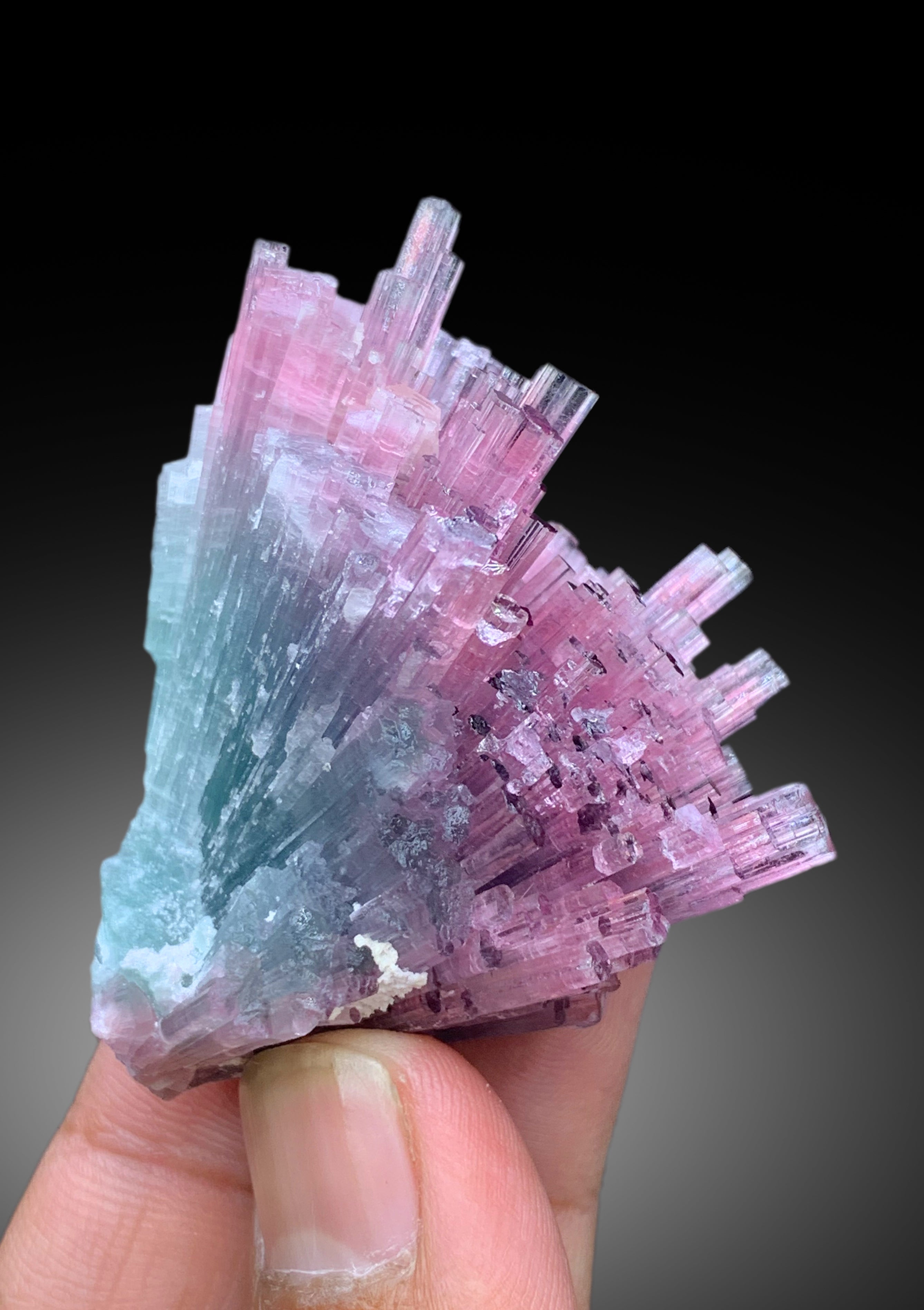 Cotton Candy Tourmaline Bunch, Tourmaline Cluster, Bicolor Tourmaline, Crystals Cluster, Paprok Tourmaline - 75 gram