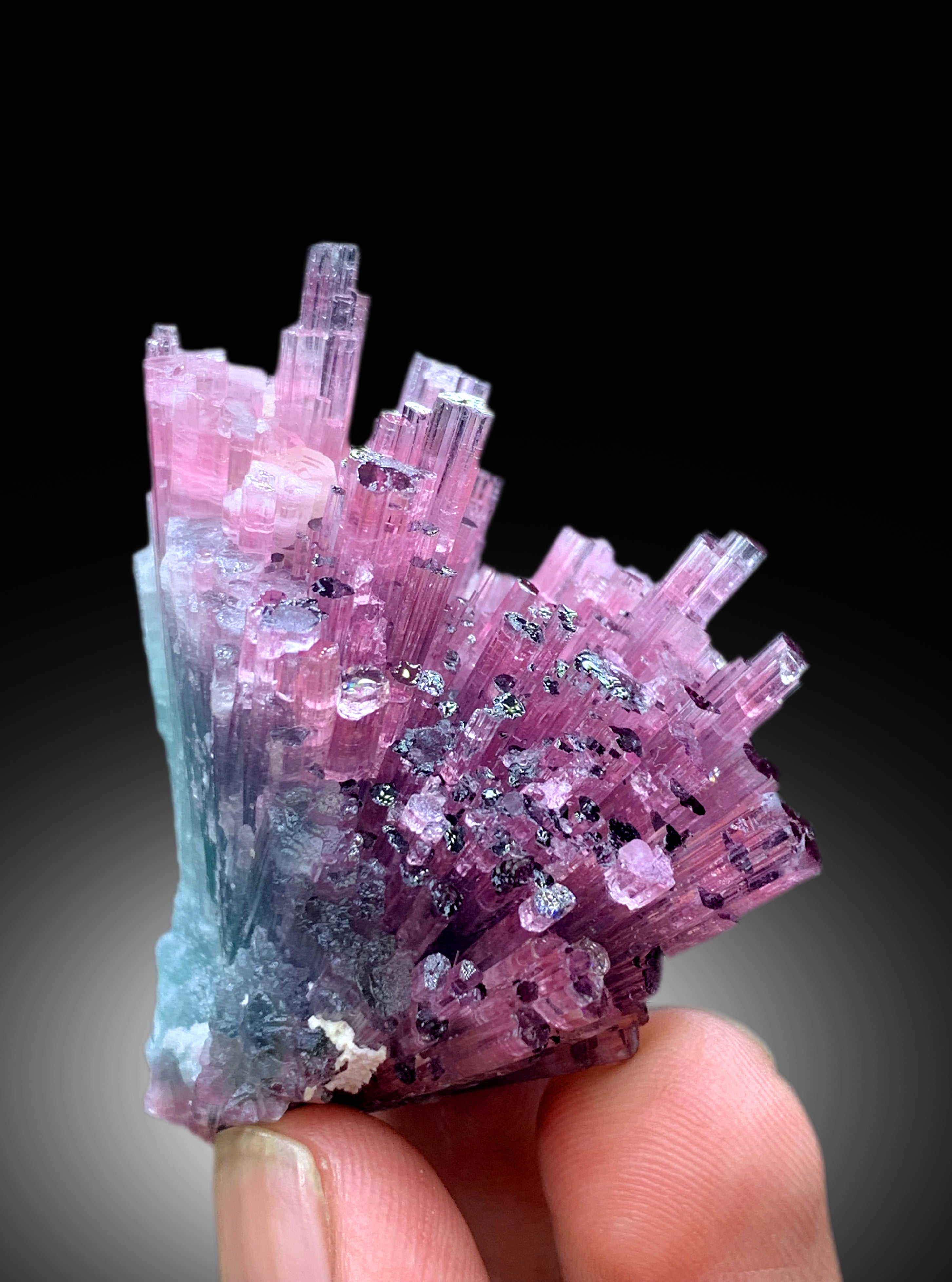 Cotton Candy Tourmaline Bunch, Tourmaline Cluster, Bicolor Tourmaline, Crystals Cluster, Paprok Tourmaline - 75 gram