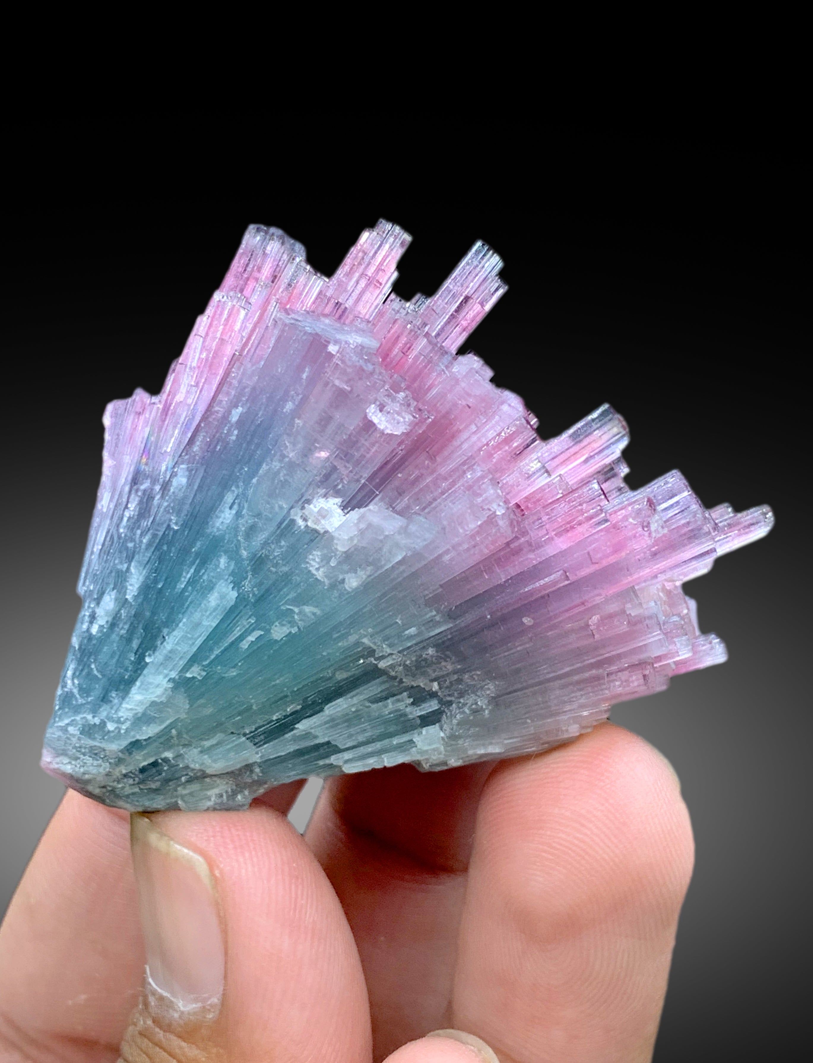 Cotton Candy Tourmaline Bunch, Tourmaline Cluster, Bicolor Tourmaline, Crystals Cluster, Paprok Tourmaline - 75 gram