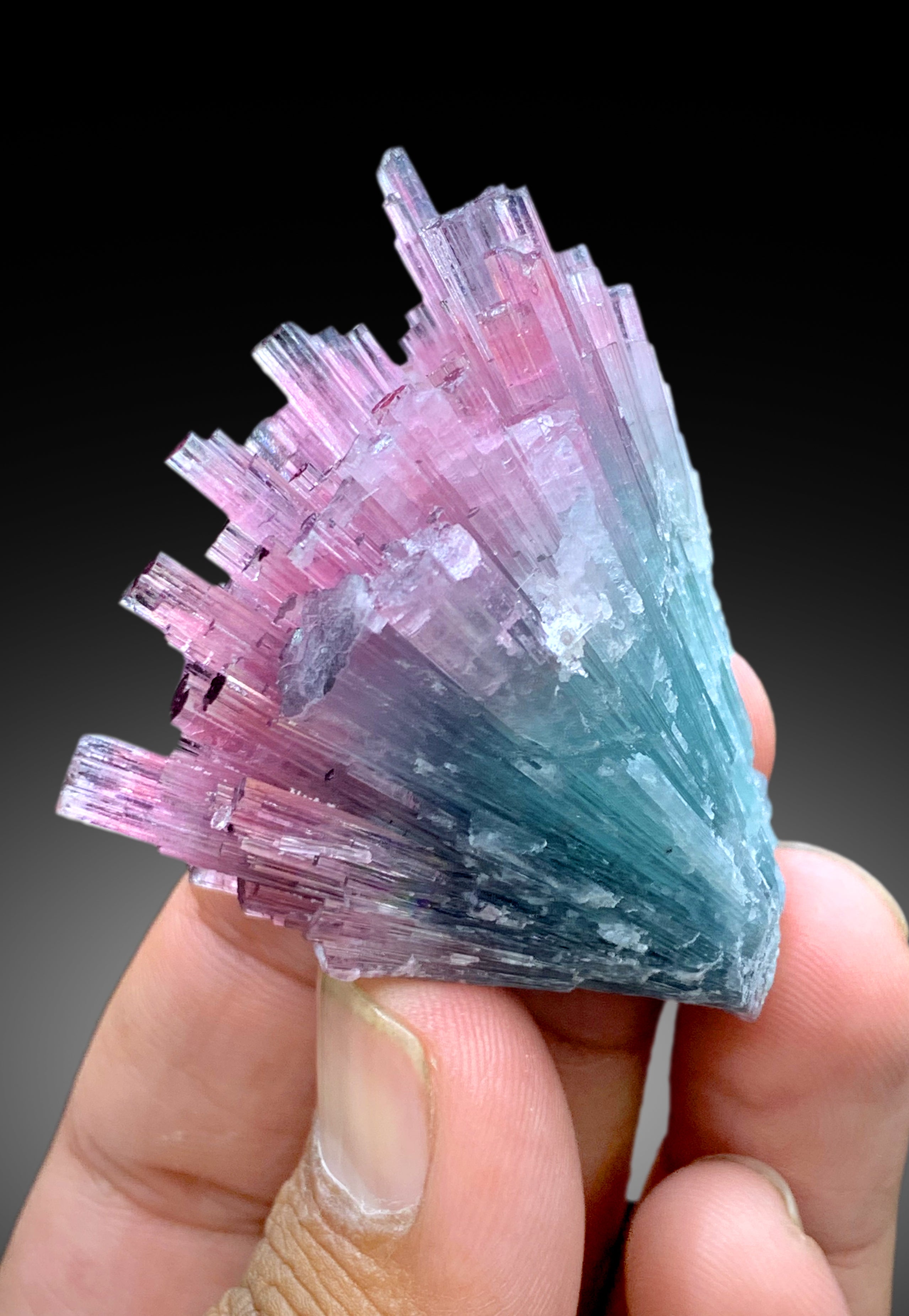 Cotton Candy Tourmaline Bunch, Tourmaline Cluster, Bicolor Tourmaline, Crystals Cluster, Paprok Tourmaline - 75 gram