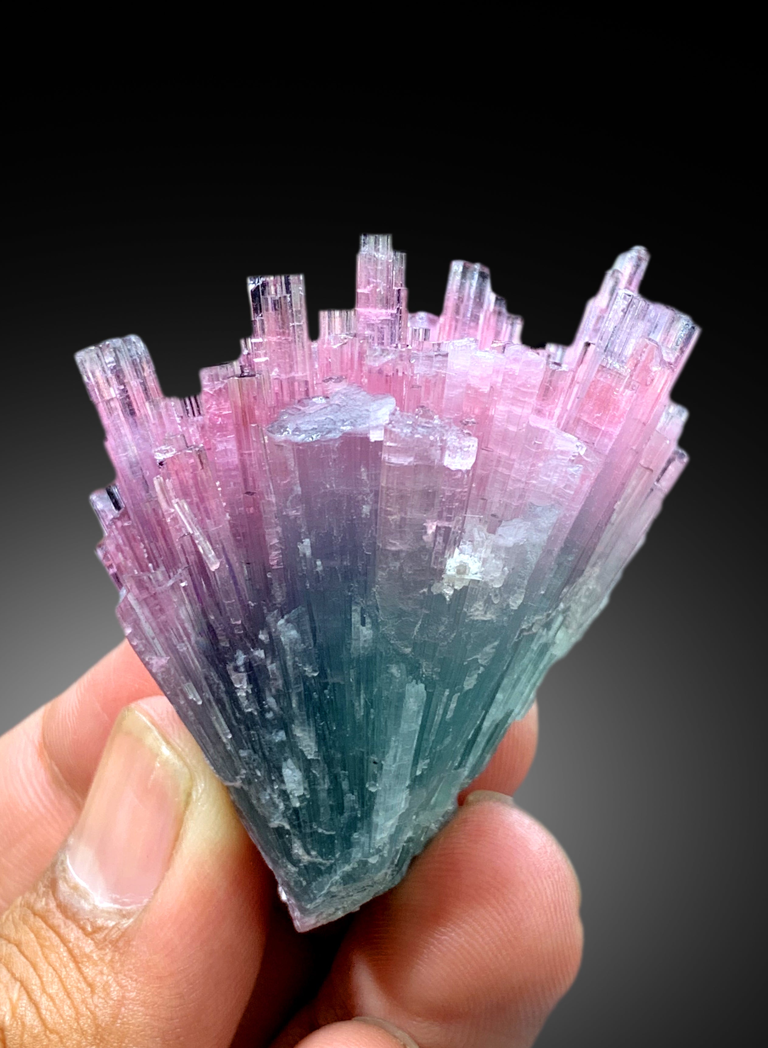 Cotton Candy Tourmaline Bunch, Tourmaline Cluster, Bicolor Tourmaline, Crystals Cluster, Paprok Tourmaline - 75 gram