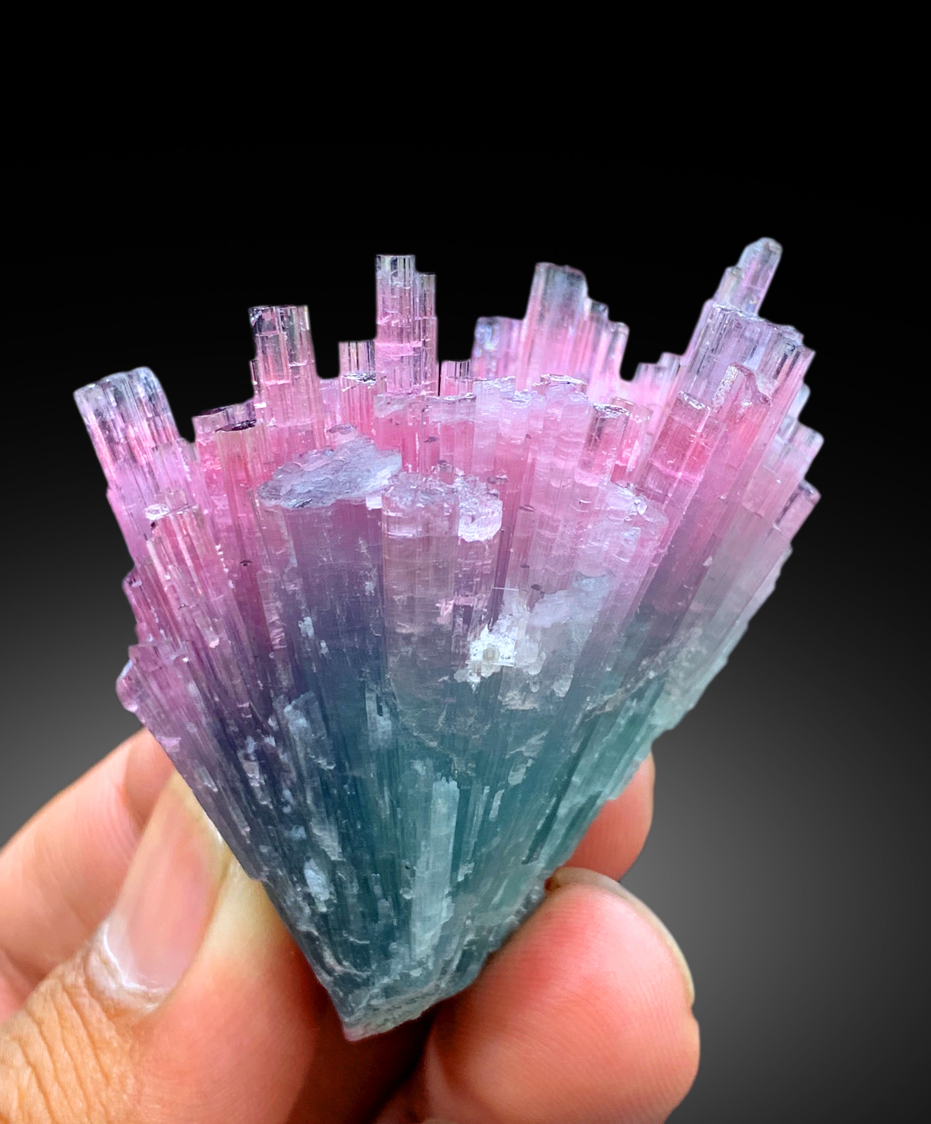 Cotton Candy Tourmaline Bunch, Tourmaline Cluster, Bicolor Tourmaline, Crystals Cluster, Paprok Tourmaline - 75 gram