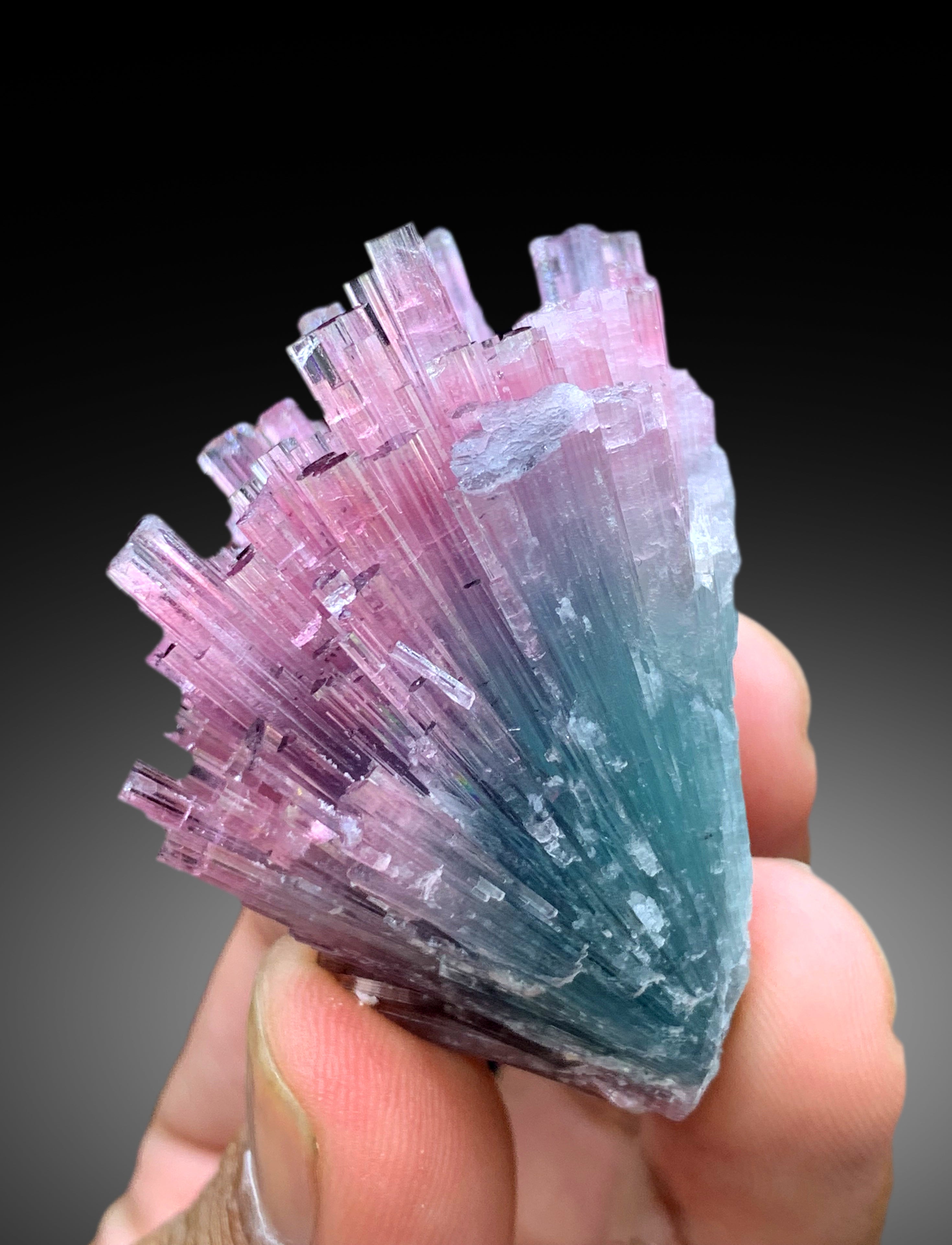 Cotton Candy Tourmaline Bunch, Tourmaline Cluster, Bicolor Tourmaline, Crystals Cluster, Paprok Tourmaline - 75 gram