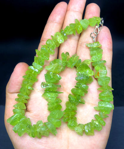 Lush Green Peridot Necklace, Natural Raw Peridot, Peridot Jewelry, Whole Sale Peridot, Peridot Gemstone