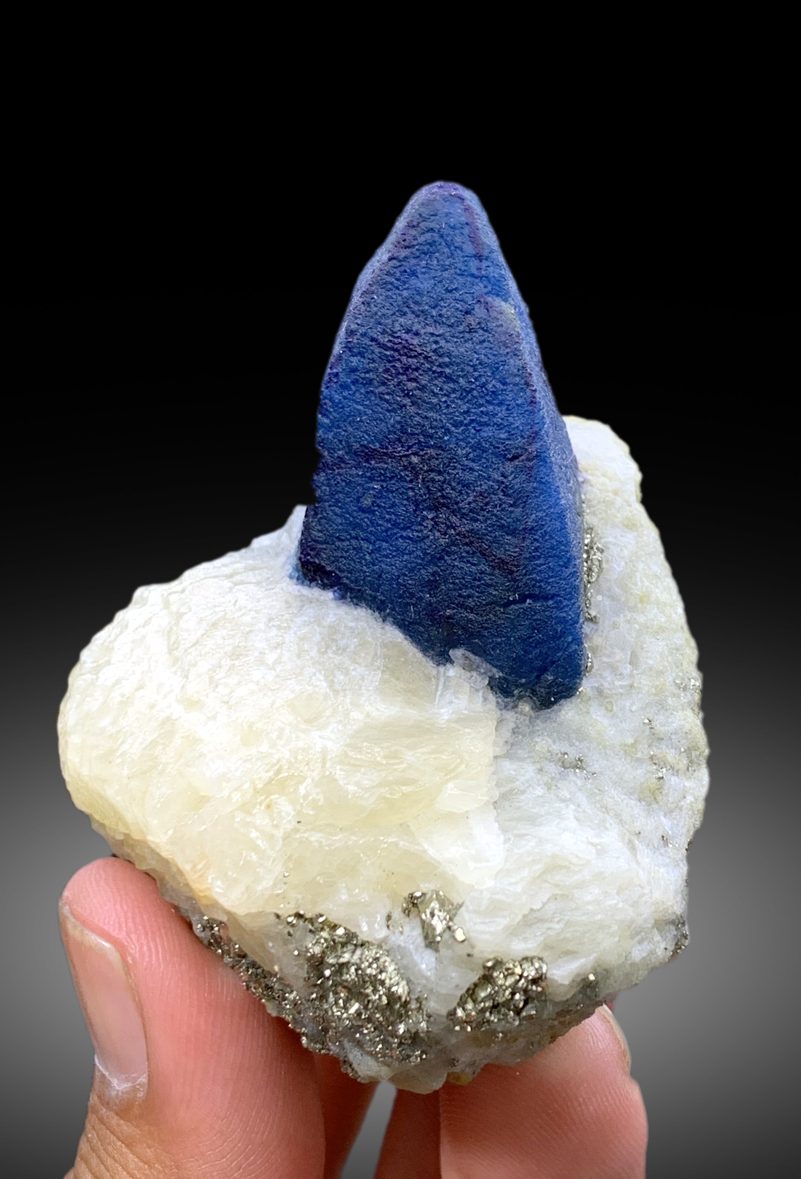 Rare Blue Afghanite with Pyrite on Matrix from Badakhshan Afghanistan - 159 gram