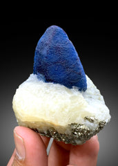 Rare Blue Afghanite with Pyrite on Matrix from Badakhshan Afghanistan - 159 gram