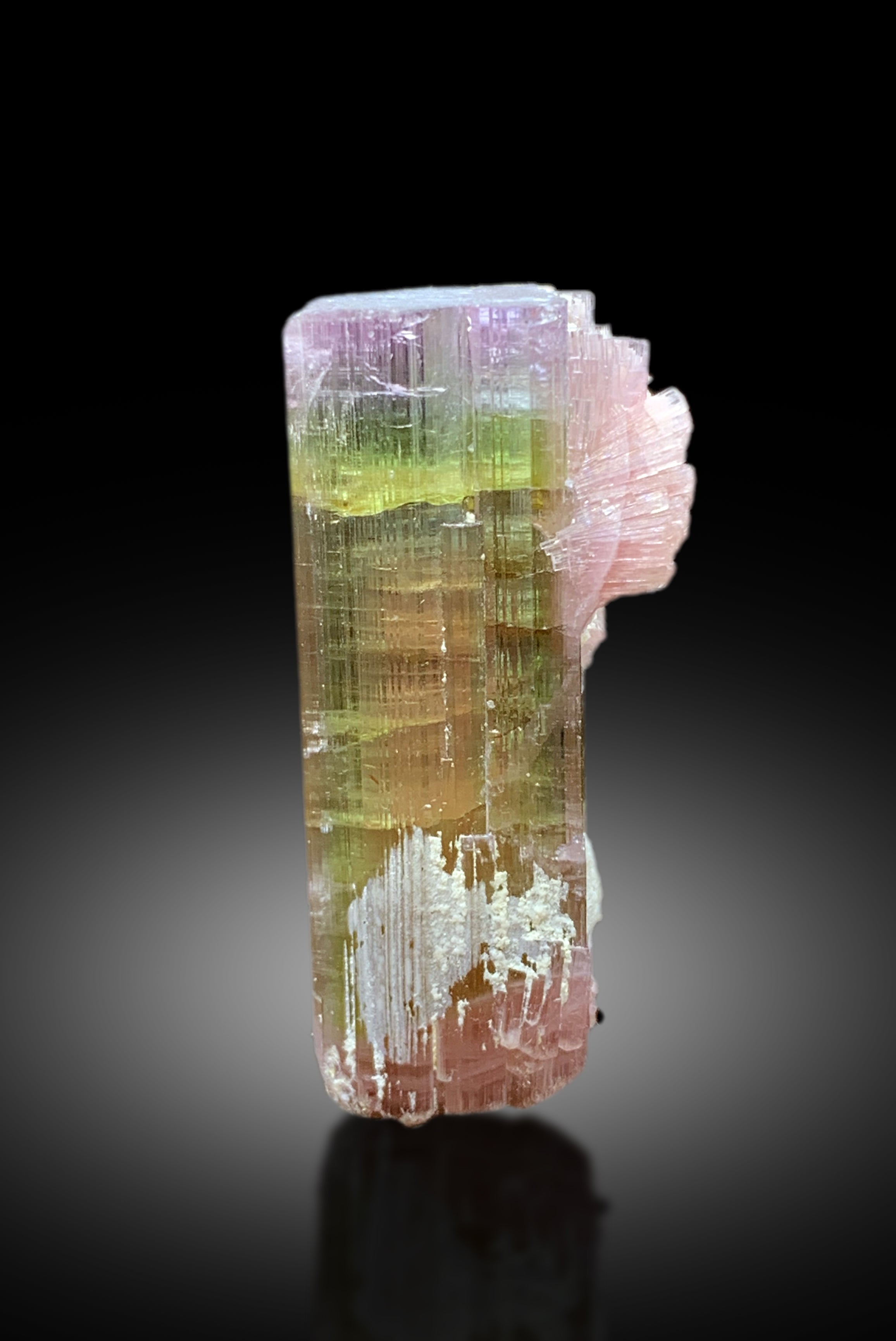 Natural Tricolor Tourmaline Crystal from Paprok Afghanistan - 54.45CT