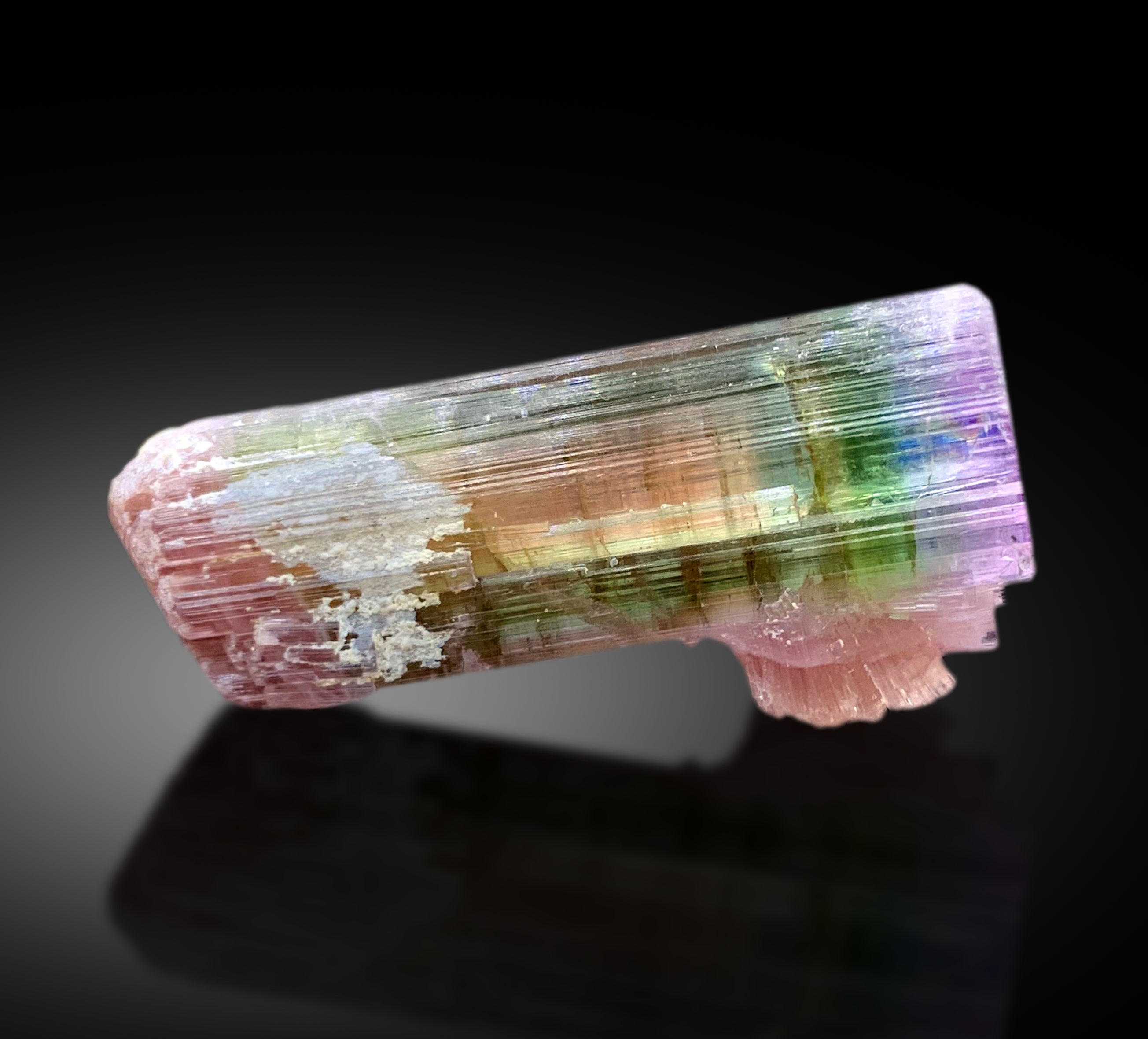 Natural Tricolor Tourmaline Crystal from Paprok Afghanistan - 54.45CT