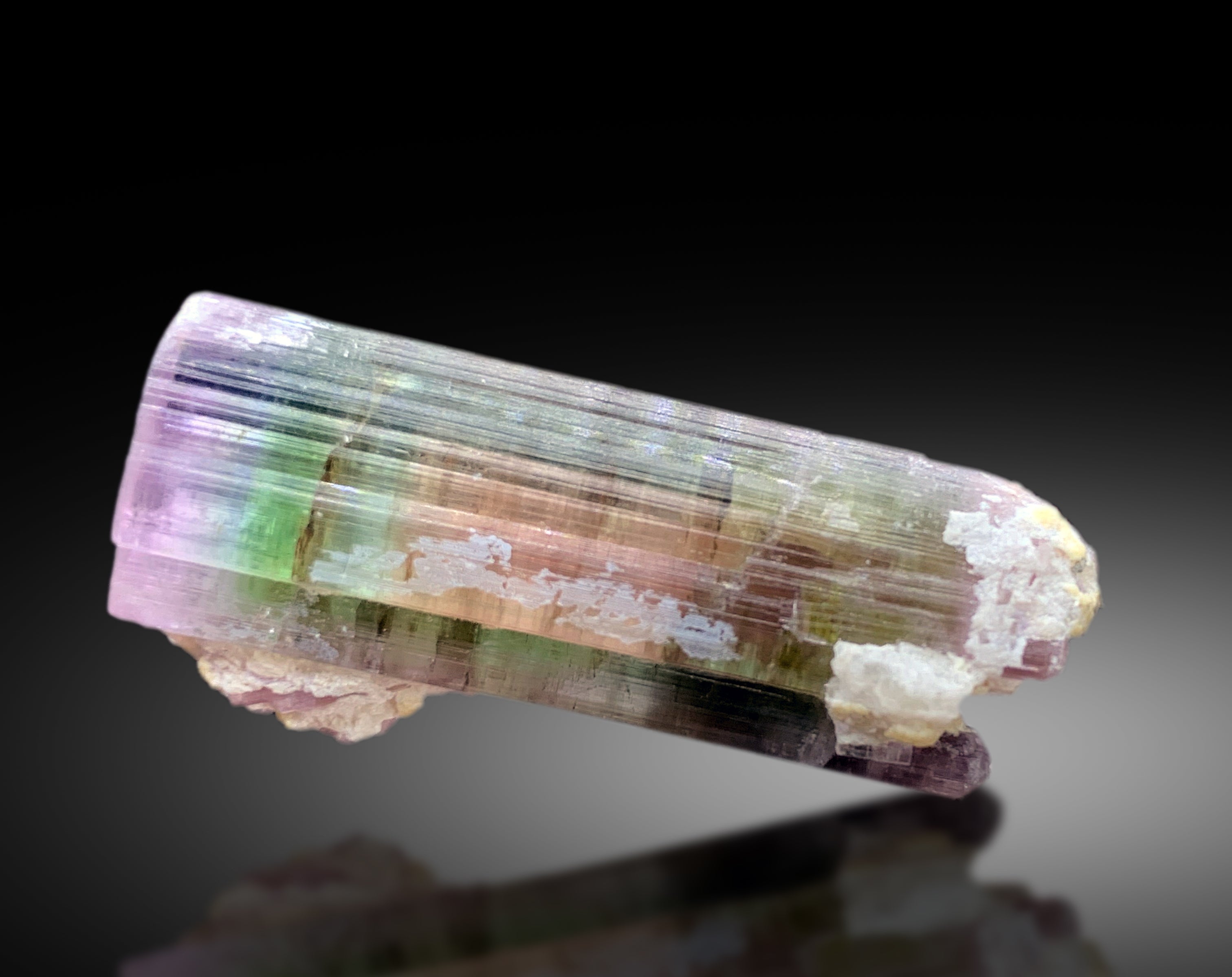 Natural Tricolor Tourmaline Crystal from Paprok Afghanistan - 54.45CT