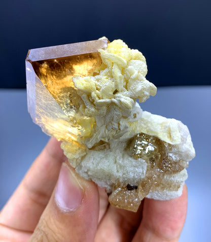 Natural Topaz Crystal on Albite from Pakistan - 74 gram