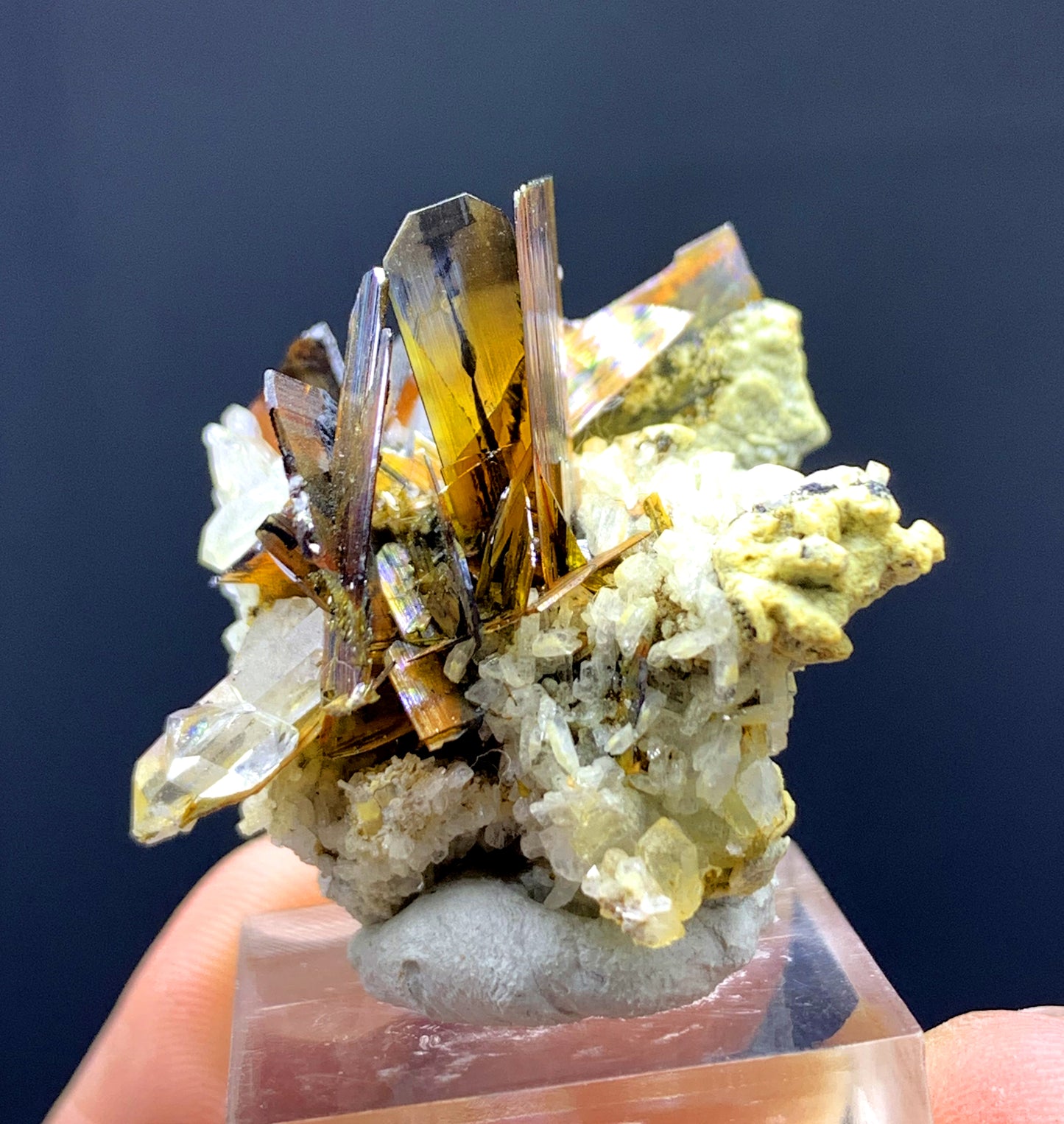 Rare Red Brookite Cluster with Quartz from Baluchistan Pakistan - 50.85 carats