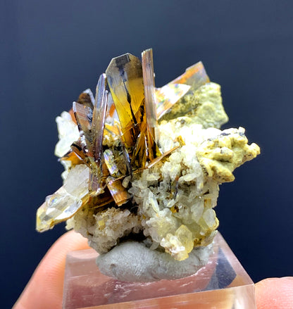 Rare Red Brookite Cluster with Quartz from Baluchistan Pakistan - 50.85 carats