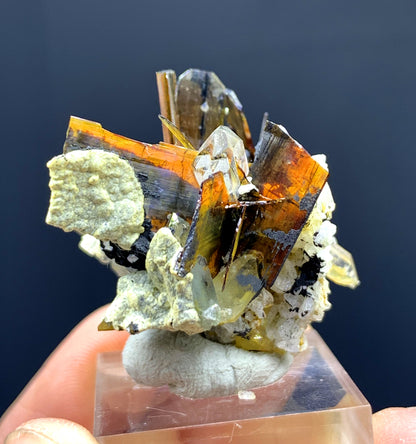 Rare Red Brookite Cluster with Quartz from Baluchistan Pakistan - 50.85 carats