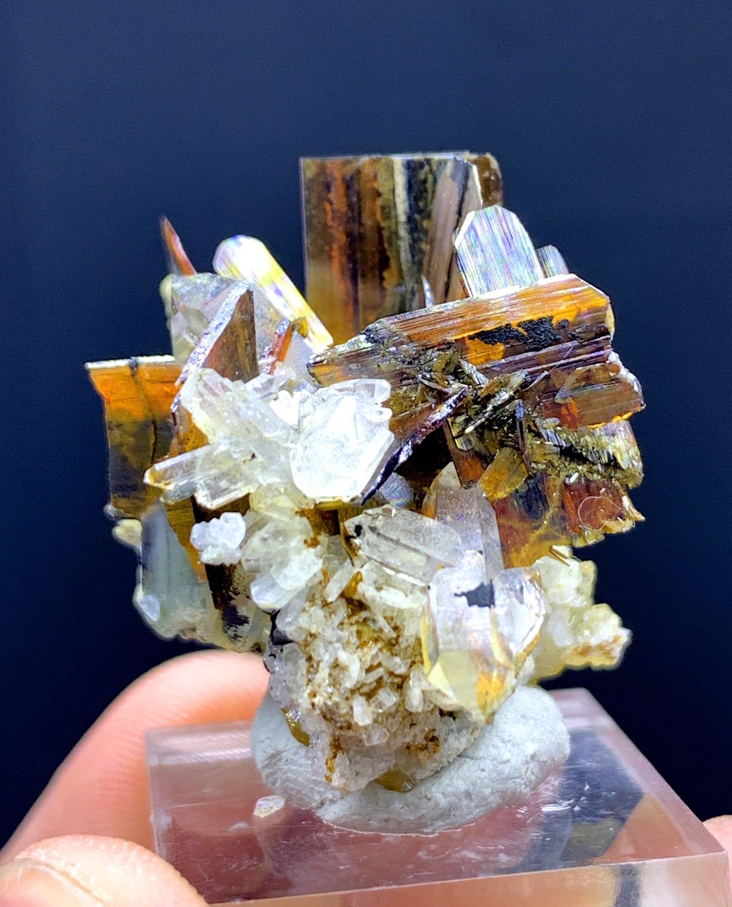 Rare Red Brookite Cluster with Quartz from Baluchistan Pakistan - 50.85 carats