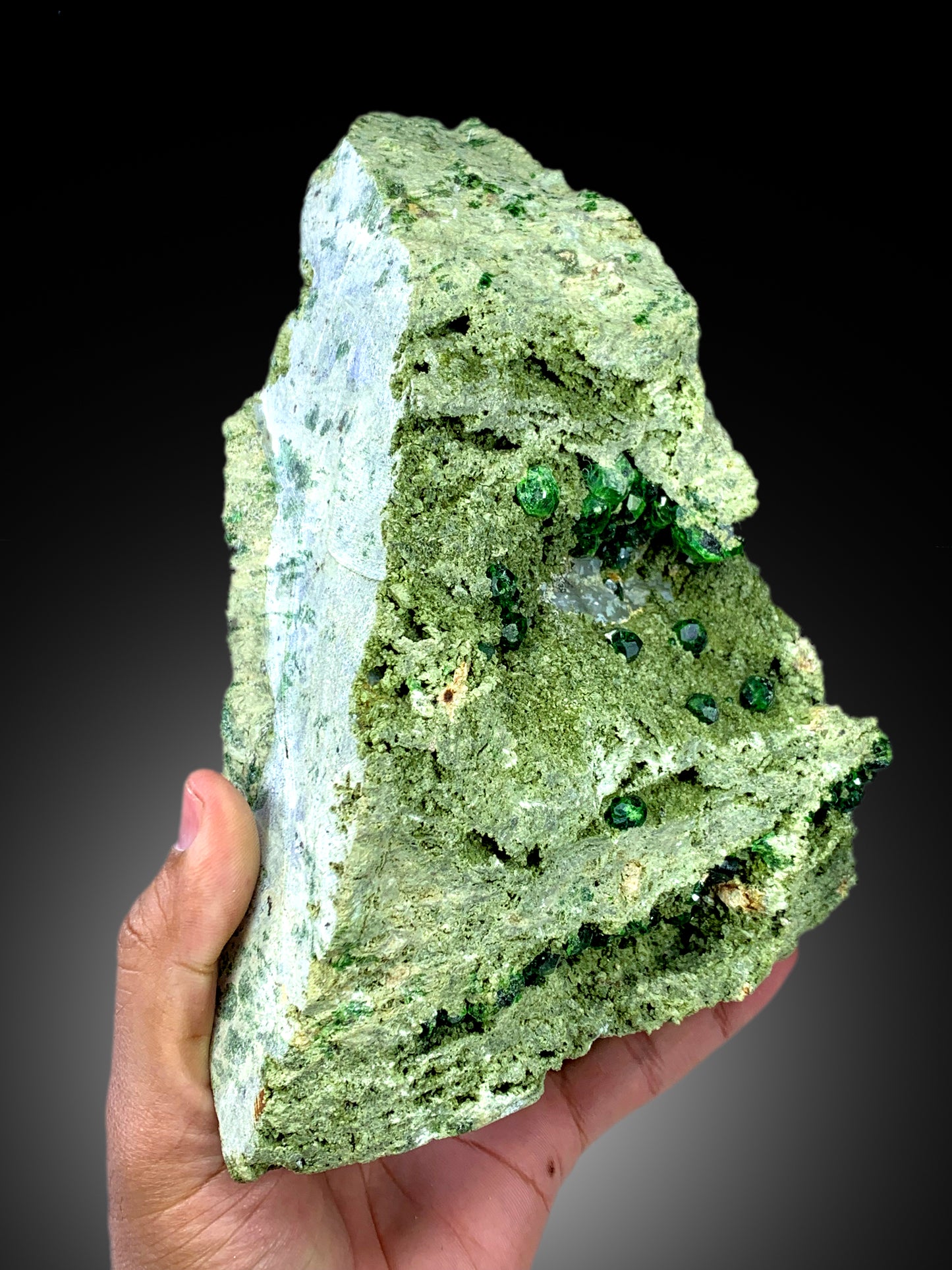 Lush Green Demantoid Garnet Crystals on Matrix, Garnet Cluster, Garnet Stone, Raw Mineral, Demantoid Garnet Specimen - 3.4 Kg