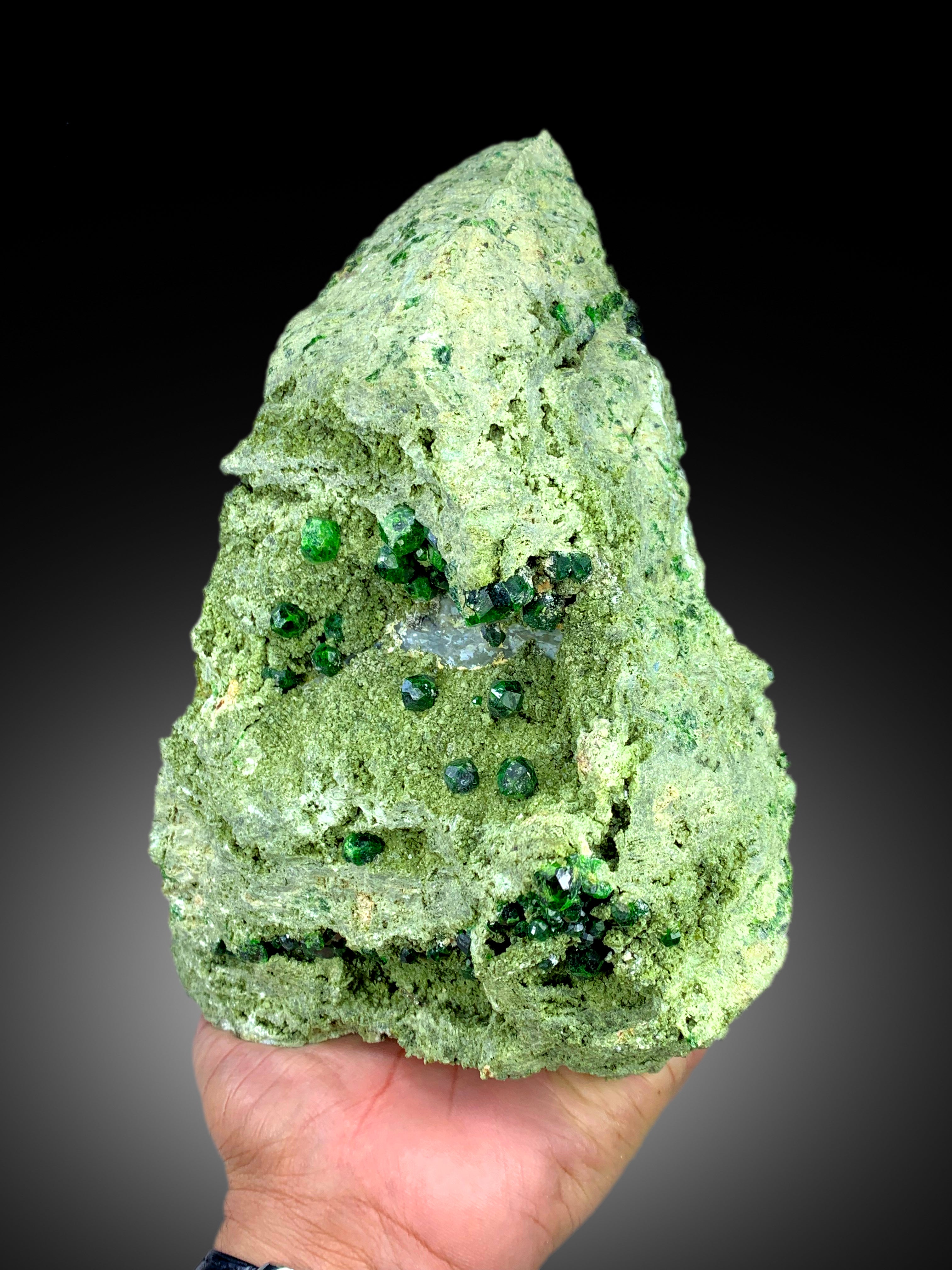 Lush Green Demantoid Garnet Crystals on Matrix, Garnet Cluster, Garnet Stone, Raw Mineral, Demantoid Garnet Specimen - 3.4 Kg