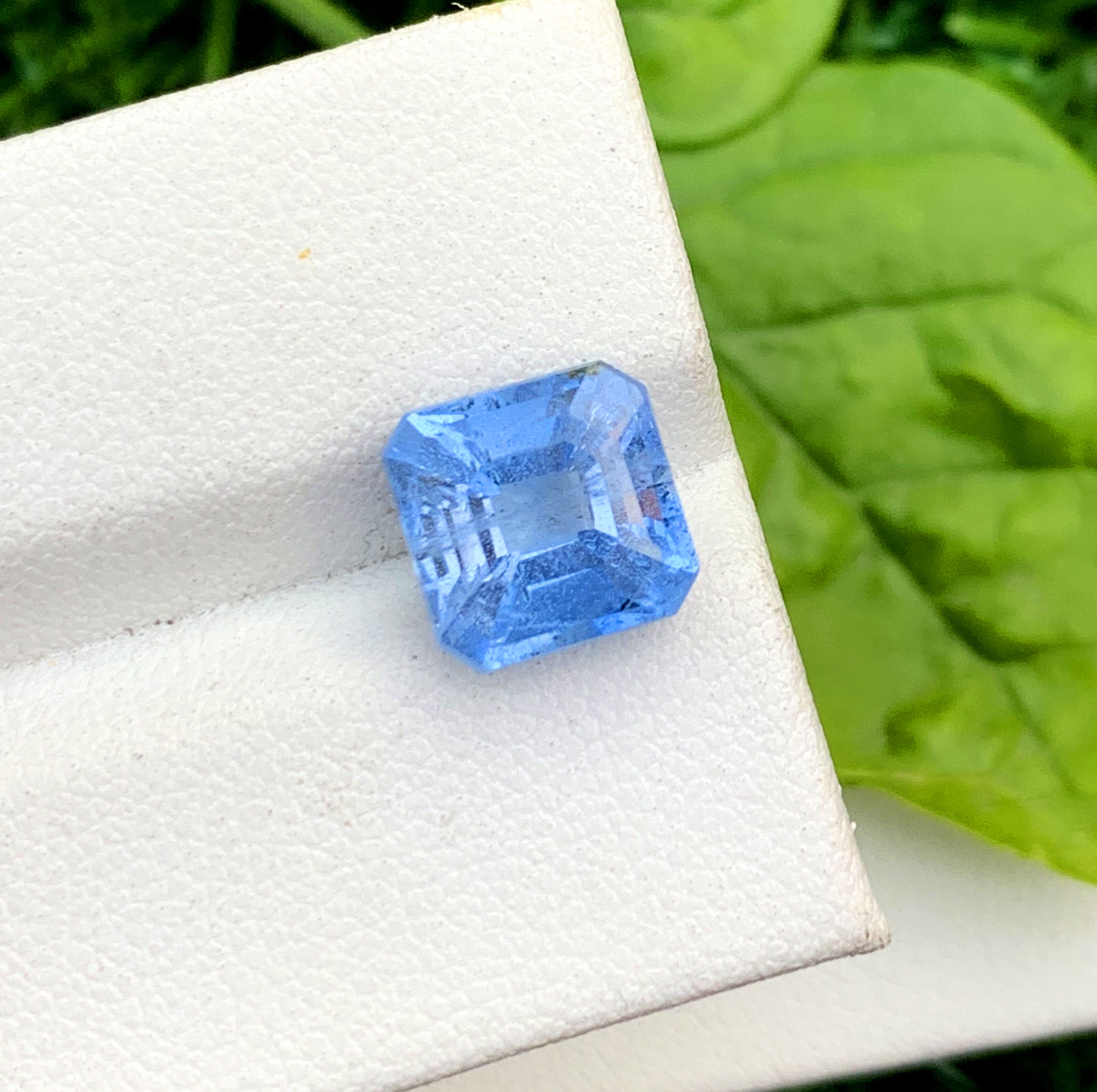 Asscher Cut Santa Maria Blue Color Aquamarine Gemstone, Loose Gemstone, Aquamarine Faceted Cut Stone, Gemstone Jewelry - 3.15 CT