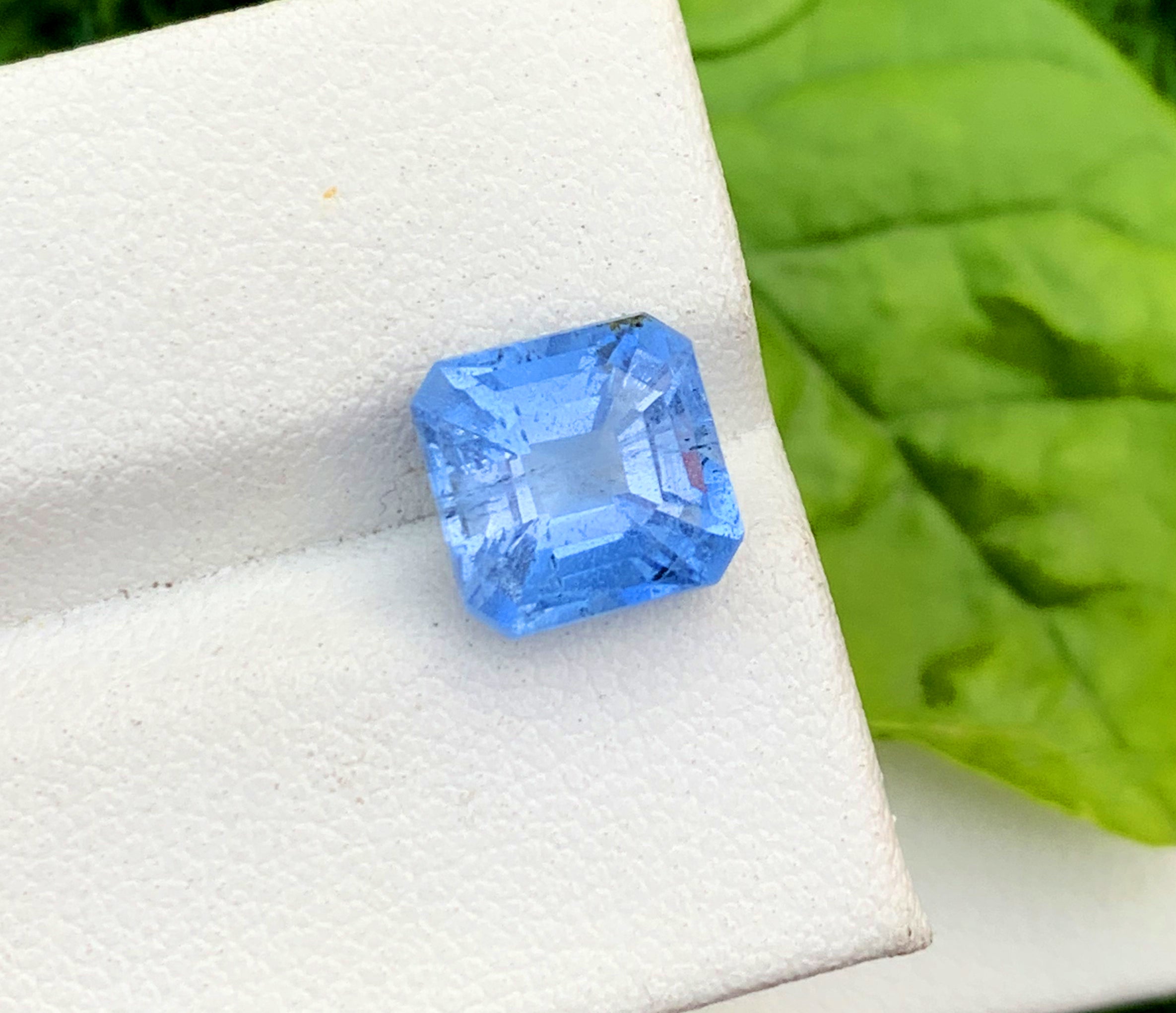 Asscher Cut Santa Maria Blue Color Aquamarine Gemstone, Loose Gemstone, Aquamarine Faceted Cut Stone, Gemstone Jewelry - 3.15 CT