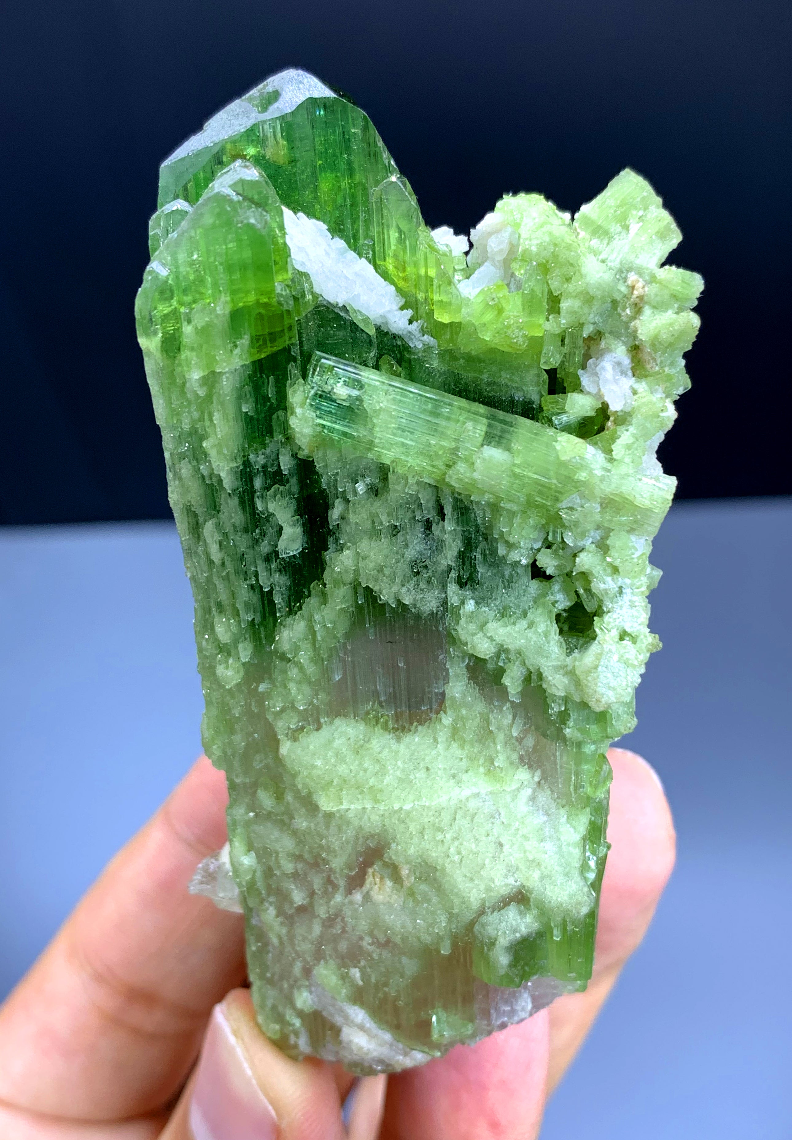 Natural Bicolor Tourmaline Crystal from Paprok Afghanistan - 135 gram