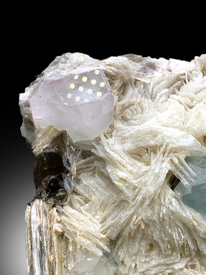 Sky Blue Aquamarine with Morganite, Smoky Quartz and White Albite, Fine Mineral, Aquamarine Specimen - 3200 gram