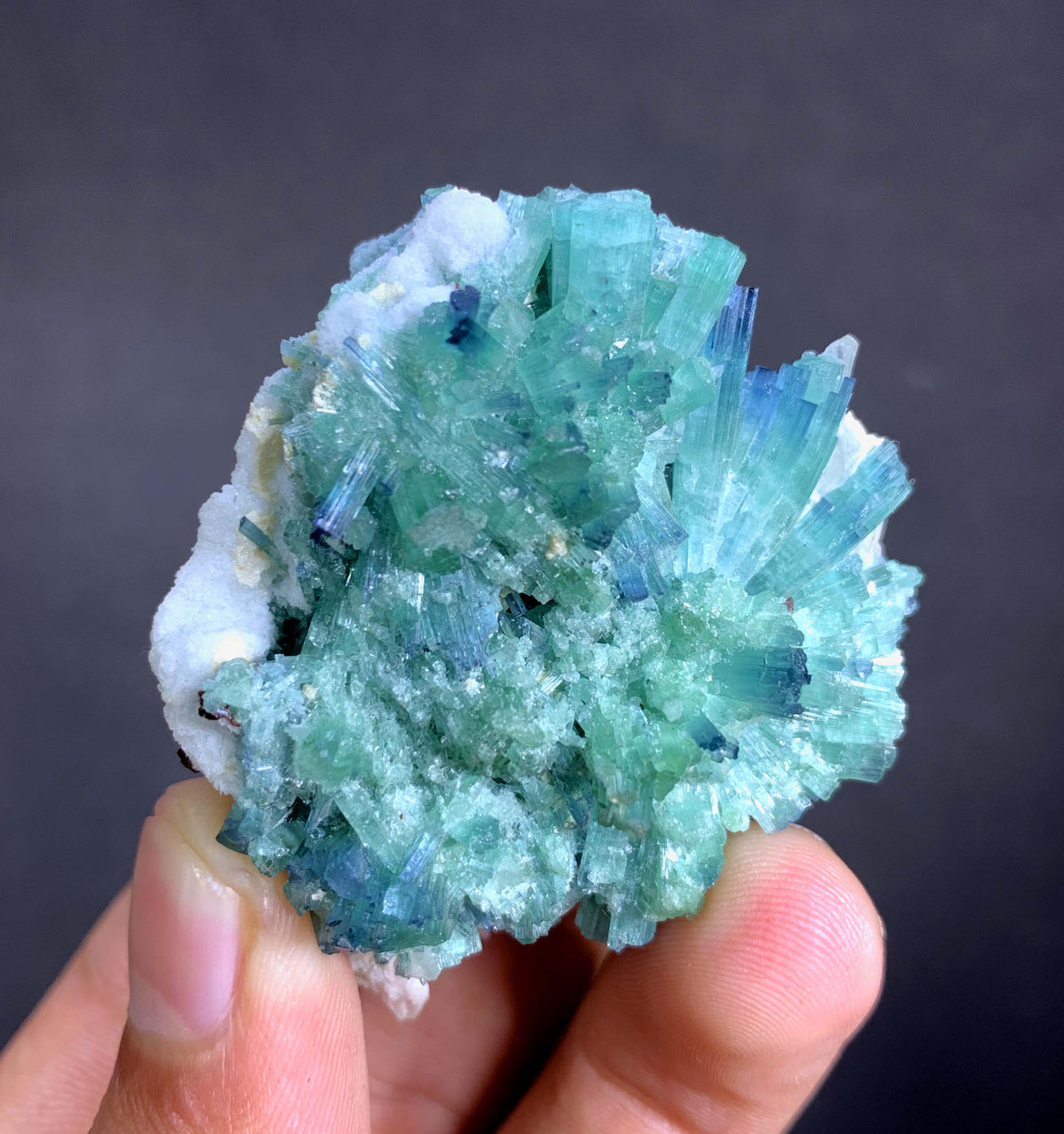 Indicolite Blue Tourmaline Crystal Bunch From Afghanistan - 46 Grams