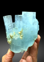 Incredible Blue Aquamarine Cluster with Muscovite from Pakistan - 408 gram