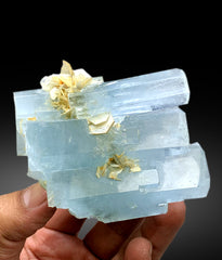 Incredible Blue Aquamarine Cluster with Muscovite from Pakistan - 408 gram