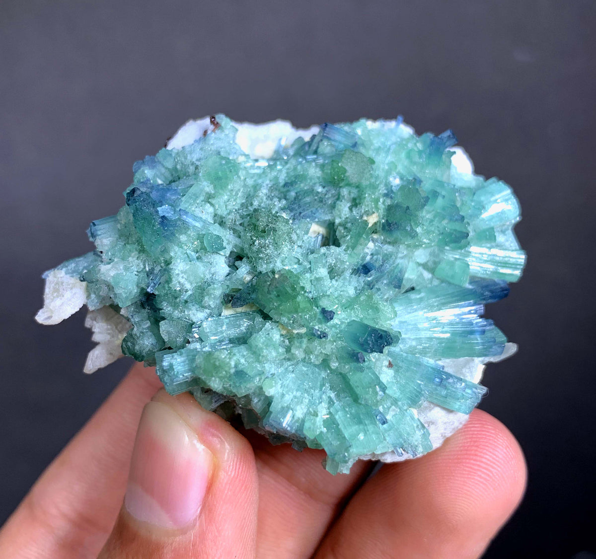 Indicolite Blue Tourmaline Crystal Bunch From Afghanistan - 46 Grams
