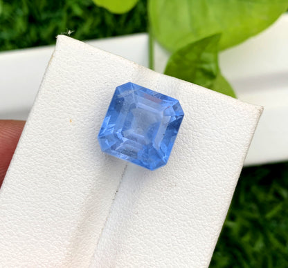 Asscher Cut Santa Maria Blue Color Aquamarine Gemstone, Loose Gemstone, Aquamarine Faceted Cut Stone, Gemstone Jewelry - 6.15 CT